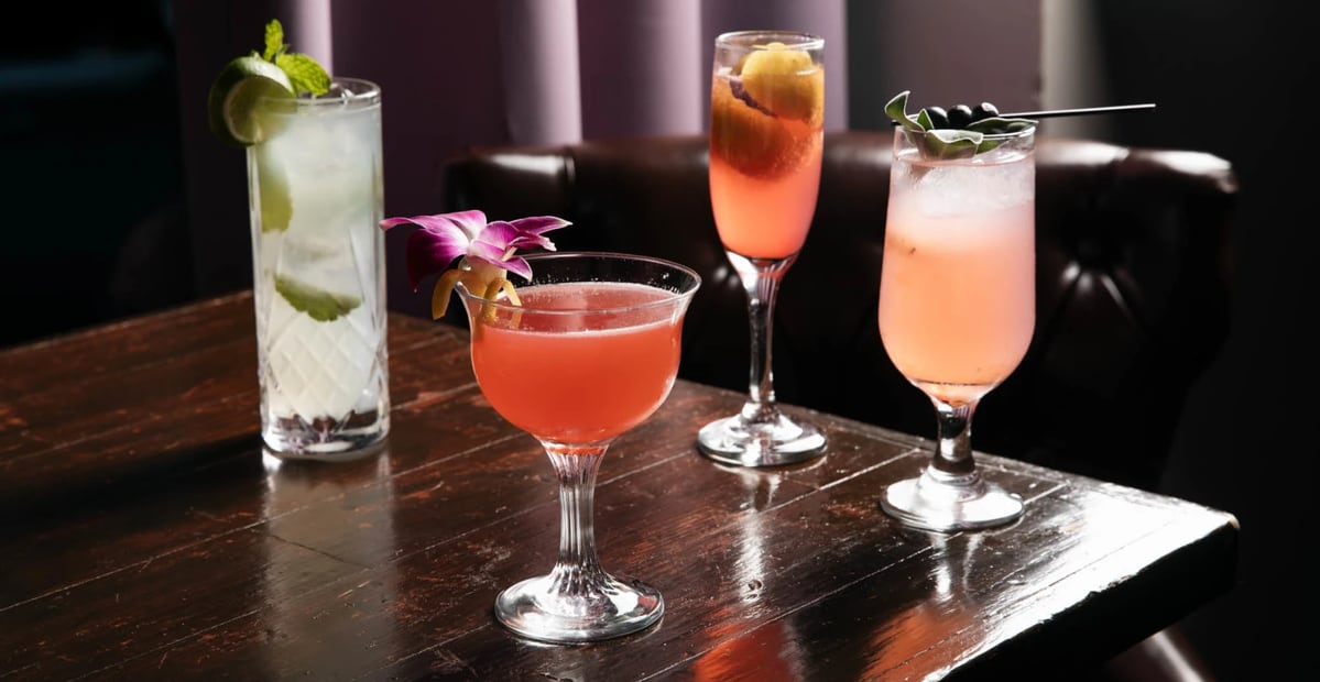 Signature craft cocktails served at Drink Lab New Orleans, featuring expertly made drinks in an intimate downtown cocktail lounge.